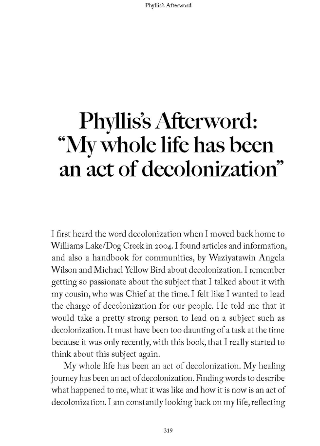Decolonization And Me by Phyllis Webstad and Kristy McLeod