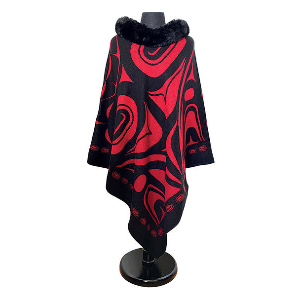 Raven Faux Fur Wrap - Indigenous Cape
