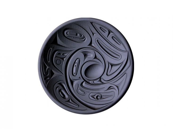 Eagle Orca Recycled Glass Platter – Indigenous Wall Art by Corrine Hunt