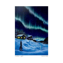 Load image into Gallery viewer, Aurora Borealis art greeting card
